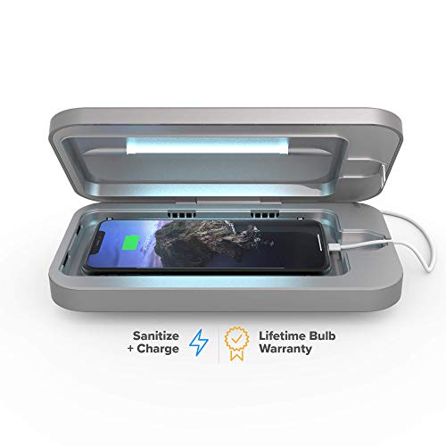 Product Cover PhoneSoap 3 UV Smartphone Sanitizer & Universal Charger | Patented & Clinically Proven UV Light Disinfector | (Silver)