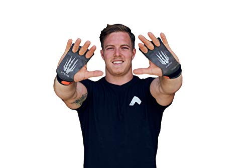 Product Cover Bear KompleX 3 & 2 Hole Carbon Hand Grips for Gymnastics & Crossfit, Pull-ups, Weight Lifting. WODs w, Wrist Straps. Comfort & Support-Hand Protection from Rips & Blisters. (Medium, 3-Hole)