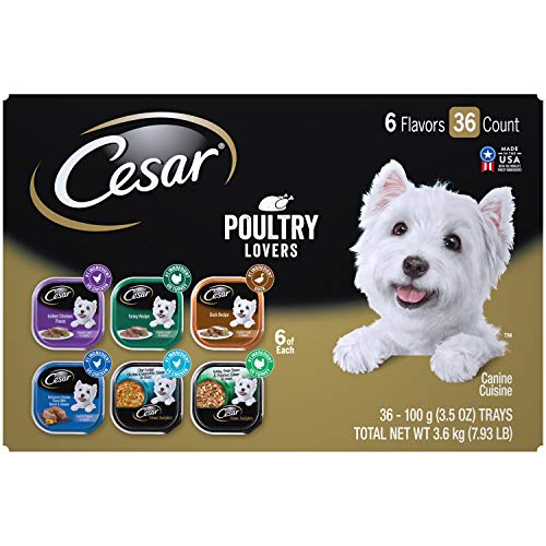 Product Cover CESAR Soft Wet Dog Food Poultry Lovers Variety Pack with Real Chicken, Turkey or Duck, (36) 3.5 oz. Easy Peel Trays