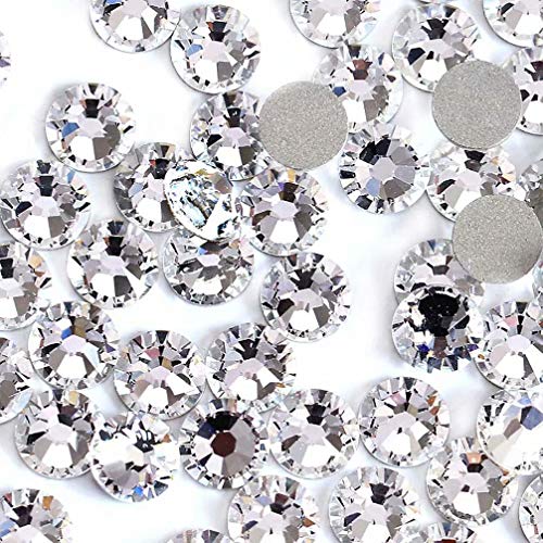 Product Cover Rhinestones for Nails 2880pcs Crystal AB/Crystal Flatback Glass Rhinestones Nail Art Crystals Diamond Art Round Flatback Gems Stones DIY Nails Decoration (ss3 Crystals Clear)