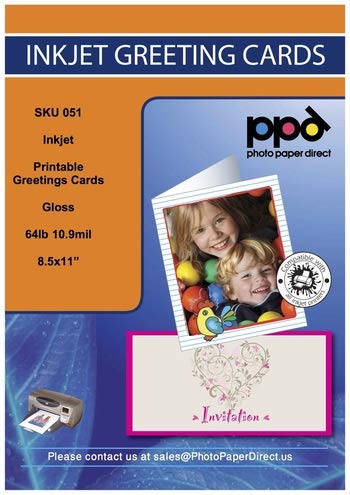 Product Cover PPD Inkjet Glossy Printable Greeting Cards LTR 8.5 x 11
