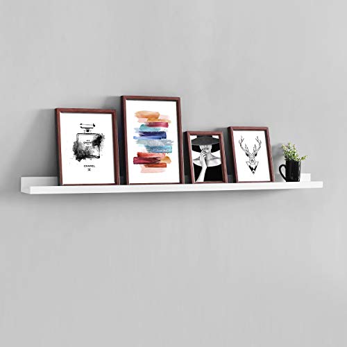 Product Cover WELLAND Photo Ledge Floating Picture Ledge, Display Wall Shelf, 48-inch, White