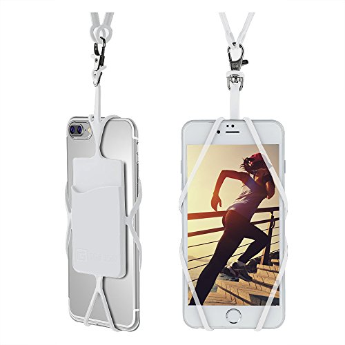 Product Cover Gear Beast Universal Cell Phone Lanyard Compatible with iPhone, Galaxy & Most Smartphones Includes Phone Case Holder with Card Pocket, Silicone Neck Strap
