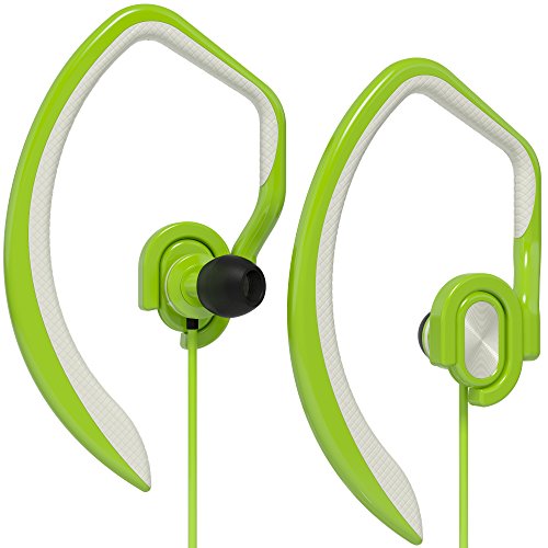 Product Cover Artix Sport Workout Earbuds Headphones XJR, Built-in Microphone in-Ear Stereo Lightweight Wired Sweat-Proof Earphones, for Work, Travel, Running, Exercise, Works w/Smartphones, iPhone Android (Green)