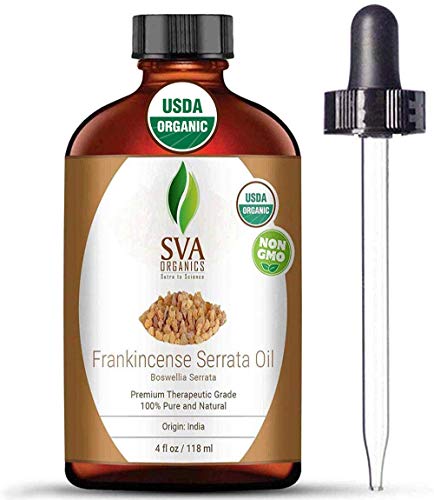 Product Cover Frankincense Essential Oil - 4 Oz 100% Pure Certified Natural Organic Oil With Therapeutic Grade By Sva Organics, Perfect For Aromatherapy,Skin,Massage,Anxiety,Relief