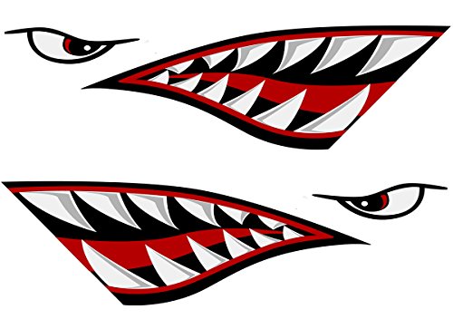 Product Cover Alemon Shark Teeth Mouth Reflective Decals Graphics Sticker Fishing Boat Canoe Car Truck Kayak Decals Accessories