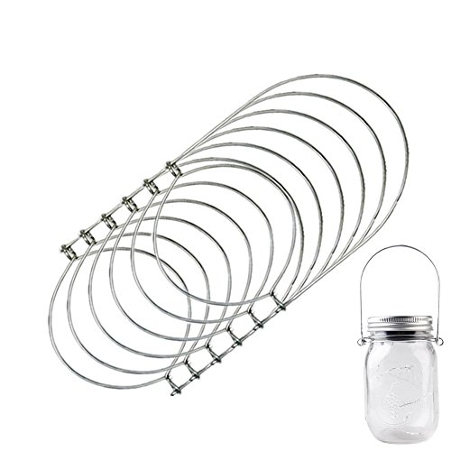 Product Cover 6 Pack Stainless Steel Wire Handles for Regular Mouth Mason, Ball, Canning Jars Hanger, Hanging Jars, Jar hanging Hook