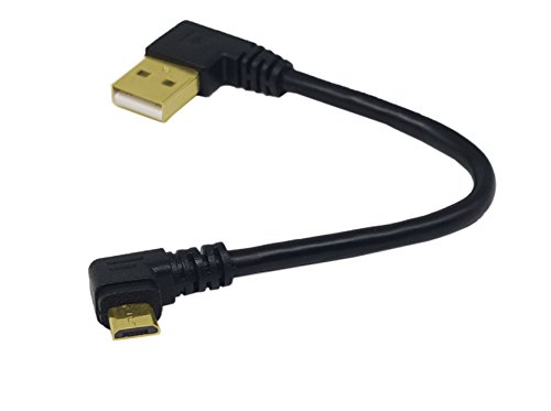 Product Cover SinLoon Micro USB Cable 90 Degree Right Angle Gold Plated 5 Pin Micro USB Male Cable to USB 2.0 Syncing Data Charge Cable,SinLoon Hi-Speed Cable (Black 6 inch)