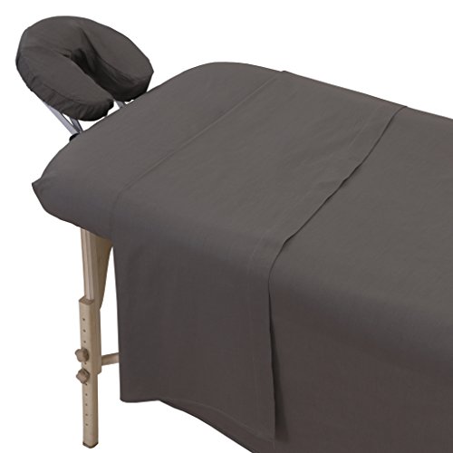 Product Cover London Linens Polycotton Massage Table Cover Sheets 3 Piece Set (Grey)