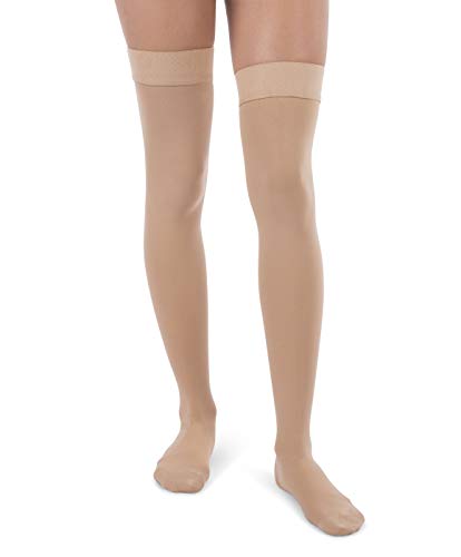 Product Cover Jomi Compression, Unisex, Thigh High Stockings Collection, 20-30mmHg Surgical Weight Closed Toe 240 (Large, Beige)