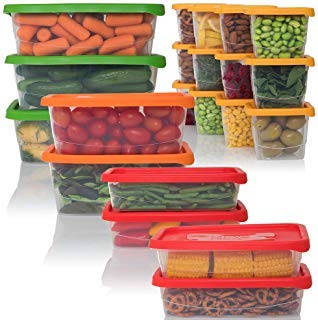 Product Cover Meal Prep Food Storage Containers with Lids BPA Free Plastic Freezer and Microwave Safe, 42 Piece Set 4 Sizes, Stackable Lunch Containers Set Reusable & Dishwasher Safe