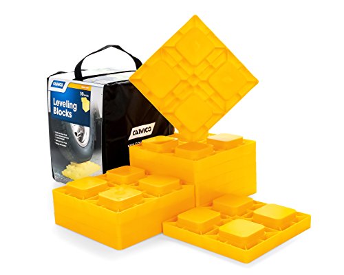 Product Cover Camco Heavy Duty Leveling Blocks, Ideal For Leveling Single and Dual Wheels, Hydraulic Jacks, Tongue Jacks and Tandem Axles (10 pack, Frustration-Free Packaging) - 44510