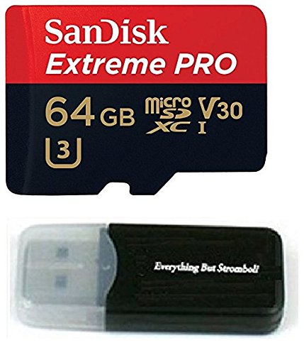 Product Cover Sandisk 64GB 4326596692 Extreme Pro 4K Memory Card works with DJI Mavic Pro, Spark, Phantom 4, Phantom 3 Quadcopter 4K UHD Camera Drone - UHS-1 V30 64G Micro SDXC with Everything But Stromboli Reader