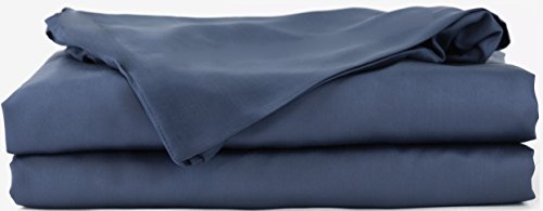 Product Cover Hotel Sheets Direct 100% Bamboo Bed Sheet Set - Soft as Silk - 4 Pieces Fitted Sheet, Flat Sheet, and 2 Standard Queen Size Pillowcases - Oeko Tex Certified (Queen, Navy Blue)