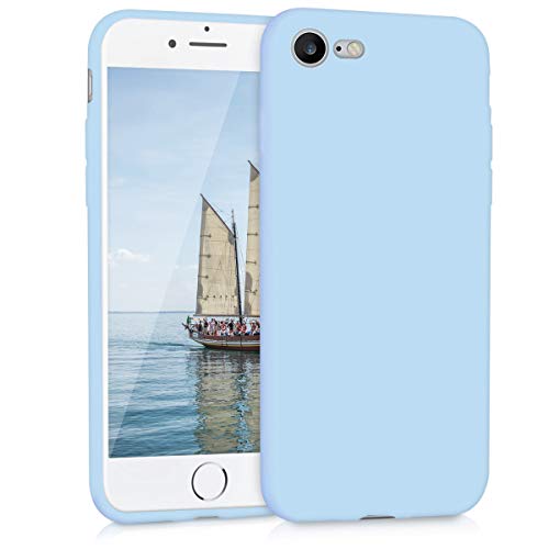 Product Cover kwmobile TPU Silicone Case for Apple iPhone 7/8 - Soft Flexible Shock Absorbent Protective Phone Cover - Light Blue Matte