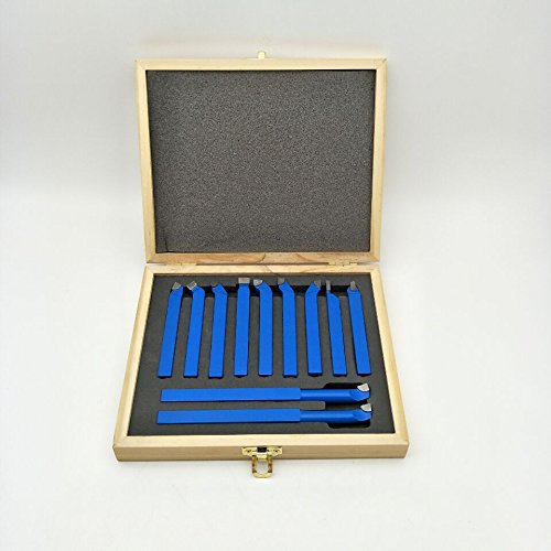 Product Cover Wisamic 11 Pcs 5/16 inch Carbide Tipped Cutter Set for Metal Lathe Turning, Boring, and Chamfering