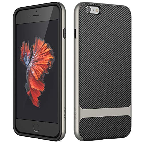 Product Cover JETech Case for Apple iPhone 6s Plus and iPhone 6 Plus, Slim Protective Cover with Shock-Absorption, Carbon Fiber Design, Grey
