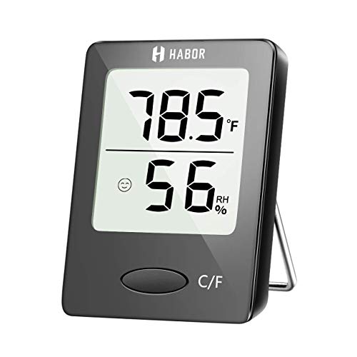 Product Cover Habor Digital Hygrometer Indoor Thermometer, Humidity Gauge Indicator Room Thermometer, Accurate Temperature Humidity Monitor Meter for Home, Office, Greenhouse, Mini Hygrometer (2.3 X 1.8 Inch)