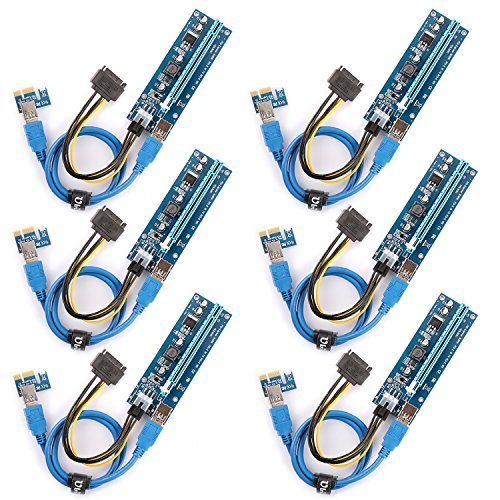 Product Cover STC Ubit VER.006C-6pin PCI Adapter Card with USB 3.0 and SATA GPU Power Cable - Pack of 6