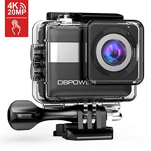 Product Cover DBPOWER 4K Action Camera, 2.31in Touchscreen 20MP Sony Sensor Sports Camera, EIS Wi-Fi Underwater Camera With 170° Wide-Angle Lens Including 2 Rechargeable Batteries And Accessories Kit