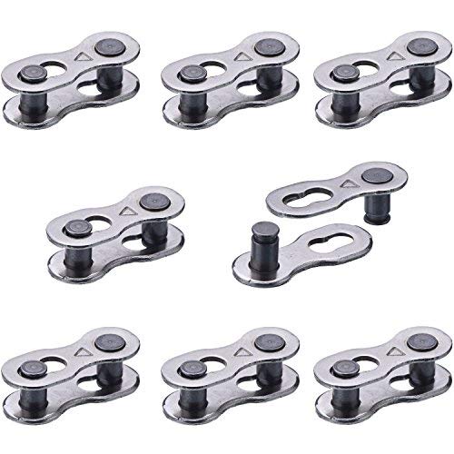 Product Cover Hotop 8 Pairs Bicycle Missing Link For 6, 7, 8, 9, 10 Speed Chain, Silver, Reusable (6 7 Speed)