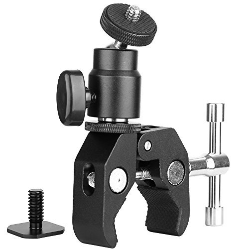 Product Cover ChromLives ChromLives Camera Clamp Mount Ball Head Clamp - Super Clamp and Mini Ball Head Hot Shoe Mount Adapter with 1/4