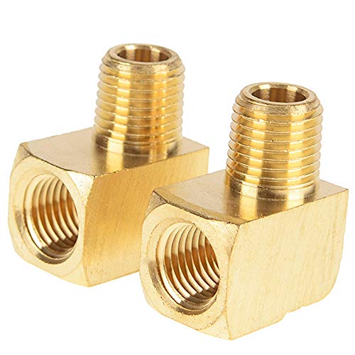 Product Cover Boeray 2pcs Brass Fitting, 90 Degree Barstock Street Elbow, 1/4
