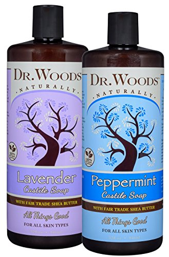 Product Cover Dr. Woods Refreshing and Relaxing Pure Liquid Castile Soap with Organic Shea Butter Combo (2 Assorted 32 Ounce Bottles)