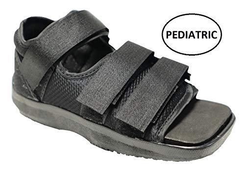 Product Cover Mars Wellness Premium Childrens Post Op Broken Toe/Foot Fracture Square Toe Walking Shoe Cast - Pediatric - Fits Little Kids Sizes 11-1 (Approx 3.5-6 Years Old) (Straps Style May Vary)