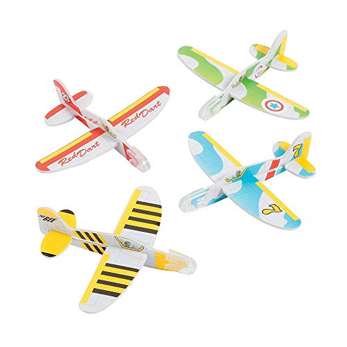 Product Cover Kicko Mini Foam Airplane Glider - 24 Pieces Colorful Flying Plane - Perfect for Indoor, Outdoor and Open-Air Activities, Game on Summer Vacation, Field Trip, Play Parks, Stocking Stuffers and Fillers