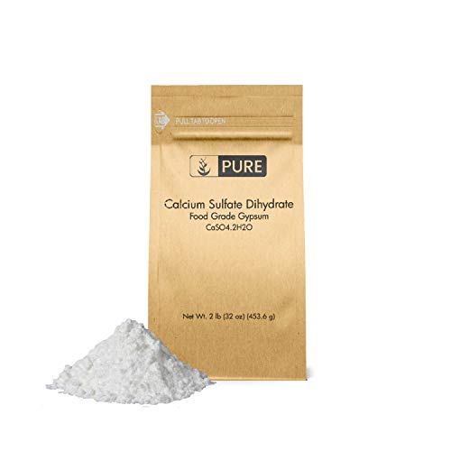 Product Cover Calcium Sulfate (Gypsum) (2 lb.) by Pure Organic Ingredients, Eco-Friendly Packaging, for Multiple Uses Including Baking, Water Treatment, and Gardening