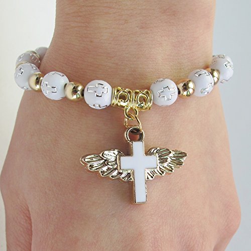 Product Cover 12 Pcs Angel Wing Cross Bracelet Favor for Boy and Girl - Baptism Favor / Christening Favor / Bautizo Recuerdos