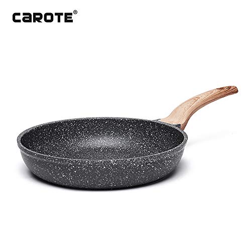 Product Cover Carote 12-Inch Nonstick Frying Pan Skillet,Stone Cookware Granite Coating from Switzerland,Black...