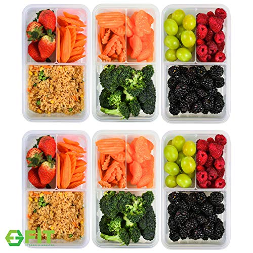 Product Cover [6 Pack] Bento Box Meal Prep Containers (38 oz) - Bento Lunch Box, Food Storage Containers With Lids, Portion Control Containers, Divided Lunch Containers, Lunch Boxes for Adults and Kids, Leakproof