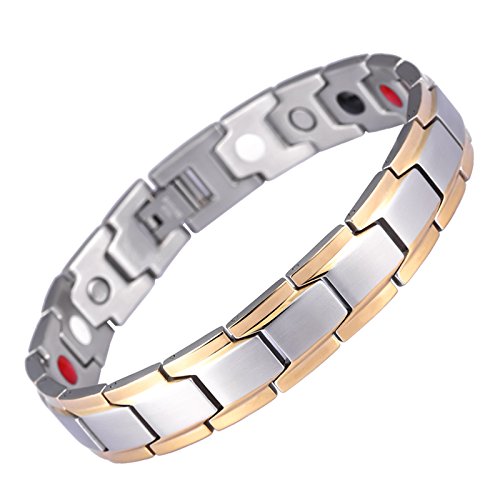 Product Cover Hottime Stainless Steel Magnetic Therapy Bracelet Pain Relief for Arthritis and Carpal Tunnel