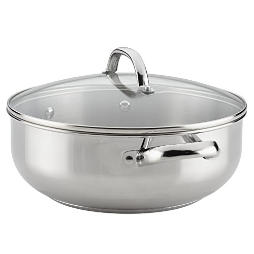 Product Cover Farberware 70152 Buena Cocina Stainless Steel Dish/Casserole Pan with Lid, 6 Quart, Silver