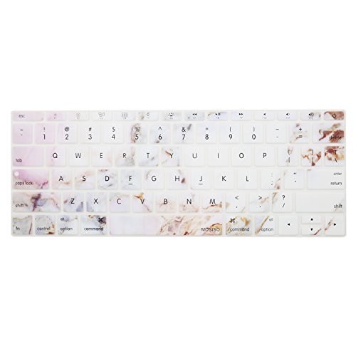 Product Cover MOSISO Silicone Keyboard Cover Protective Skin Compatible with MacBook Pro 13 inch 2017 & 2016 Release A1708 Without Touch Bar, MacBook 12 inch A1534, Colorful Marble