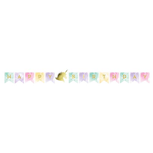 Product Cover Creative Converting 329312 Happy Birthday Banner, Unicorn Sparkle