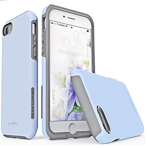 Product Cover TEAM LUXURY [Clarity Series Case for iPhone 7 & 8, Updated G-II Ultra Defender [Shock Absorbent] Premium Protective Phone Case (4.7 Inch) - Serenity/Gray