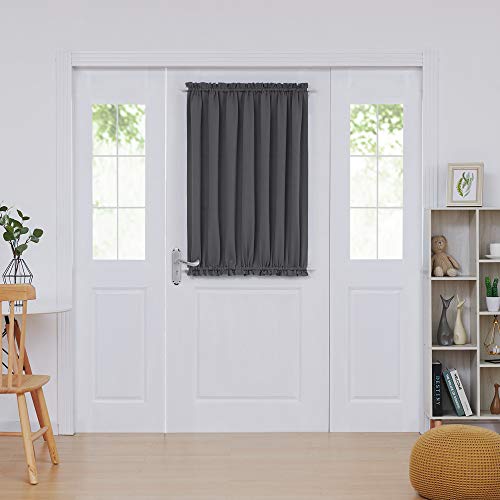 Product Cover Deconovo Door Curtains Thermal Insulated Blackout Curtain Door Window Panel Curtain 54x40 Inch Dark Grey 1 Panel