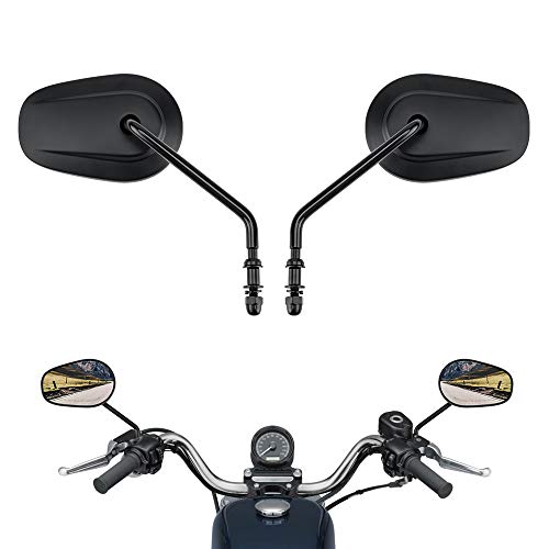 Product Cover Black Sportster Mirrors, Long Stem for Road King Street Electra Glide Road Glide Dyna Softail Rearview 1982-2018 2019 2020