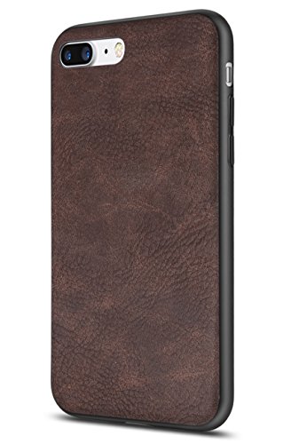 Product Cover iPhone 7 Plus Case Salawat iPhone 8 Plus Case Shockproof Phone Case with Soft PU Leather Bumper Hard PC Hybrid Protection for Apple iPhone 7/8 Plus 5.5inch (Brown)