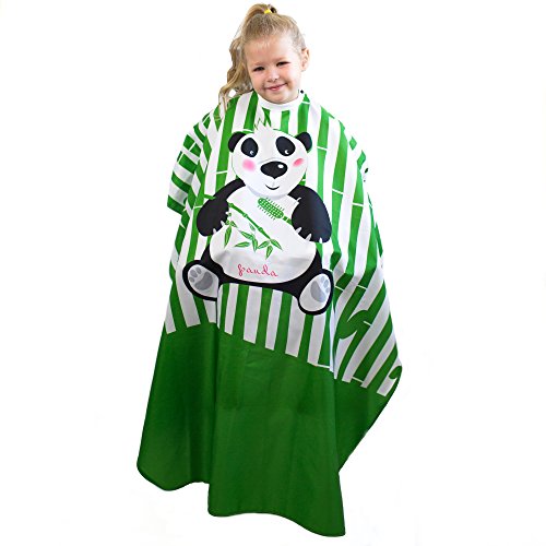 Product Cover Hair Cutting Cape for Kids - Panda Print - Water Resistant Salon Cape - Snap Closure - Kids Haircut Cape - Barber Cape for Kids - Kids Hair Cape