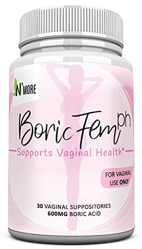 Product Cover Boric Acid Vaginal Suppositories - 30 Count, 600mg (Recommended Dosage) - 100% Pure Made in USA
