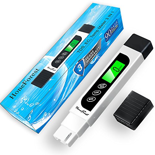Product Cover Water Quality Tester, Accurate and Reliable, HoneForest TDS Meter, EC Meter & Temperature Meter 3 in 1, 0-9990ppm, Ideal Water Test Meter for Drinking Water, Aquariums, etc.