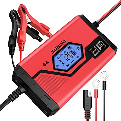 Product Cover SUAOKI Car Battery Charger 4 Amp 6/12V Fully Automatic Battery Maintainer for Car Truck Motorcycle
