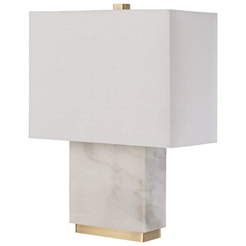 Product Cover Rivet Mid-Century Modern Rectangle Living Room Table Lamp with LED Light Bulb, 17