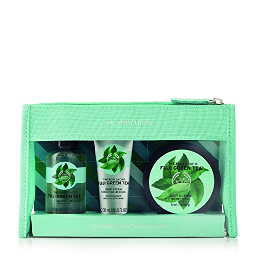 Product Cover The Body Shop Fuji Green Tea Beauty Bag Gift Set, 3pc Bath and Body Gift Set of Travel Size Fuji Green Tea Body Care