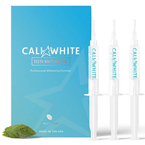 Product Cover Cali White TEETH WHITENING GEL REFILLS, 35% Carbamide Peroxide, Natural, Vegan, Organic Whitener for Sensitive Tooth Bleach, Gels MADE IN USA, 3X 5mL Syringes, Use with UV or LED Light & Trays HISMILE
