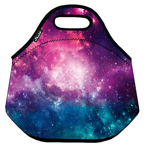 Product Cover Shubb Lunch Bags, Insulated Lunch Bag, Neoprene Lunch Tote Boxes for Women, Girls, Kids - Purple Galaxy